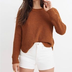 Madewell Parkhouse Pullover Sweater Brownish Orange Long Sleeve Top Size Small